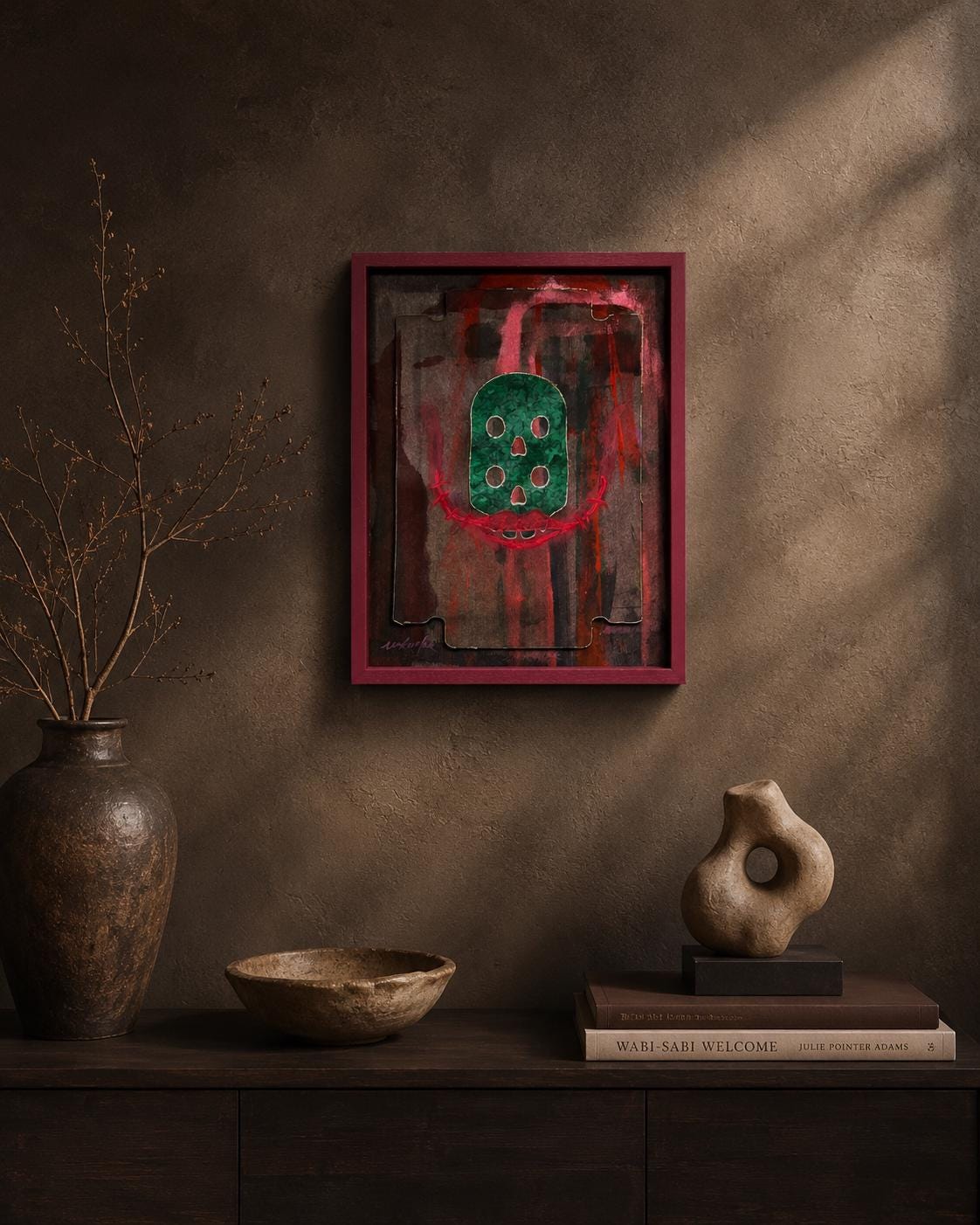 l'homme qui rit, Acryl auf Holz, Original von Egor Kolenkov