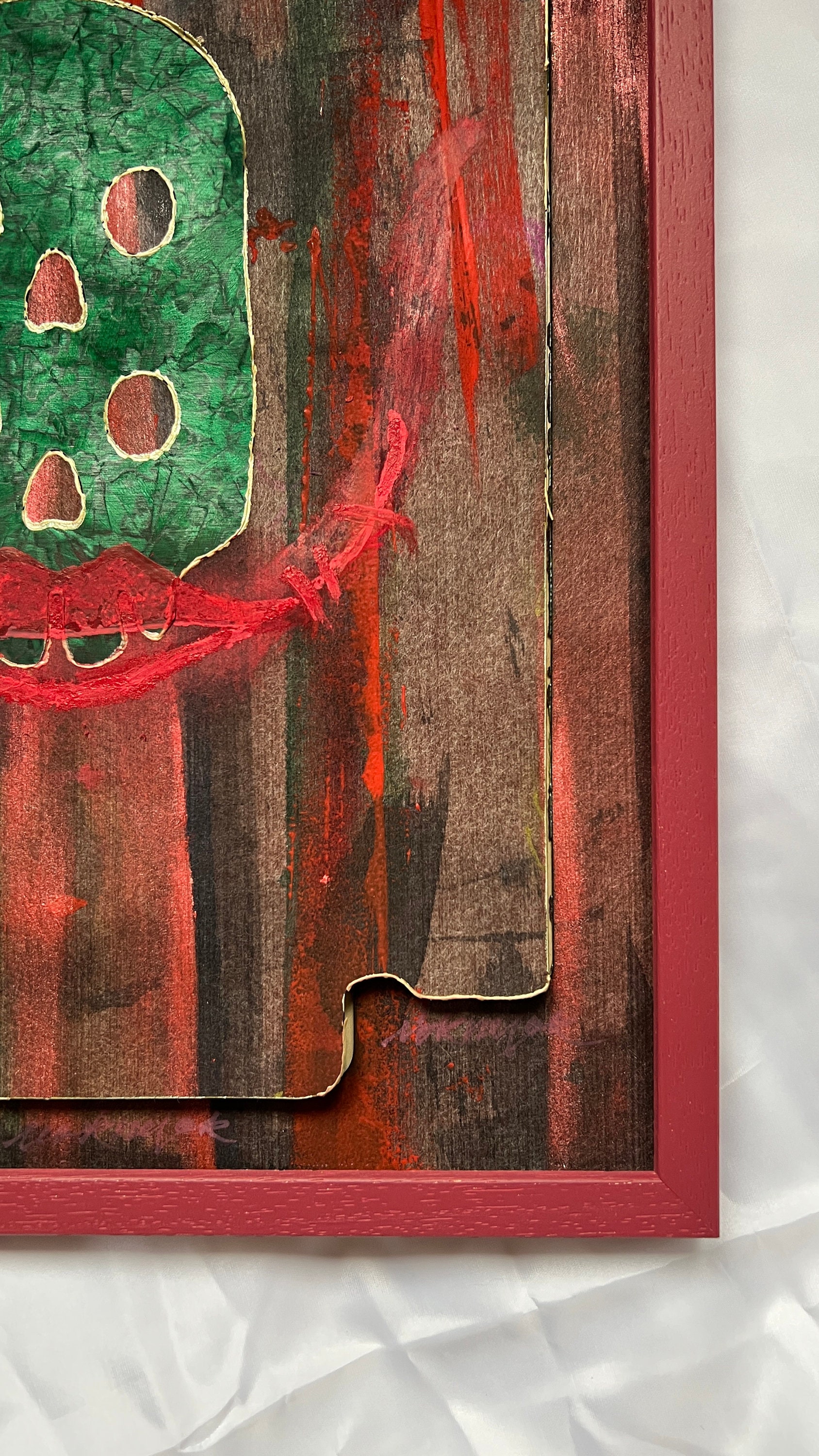 l'homme qui rit, Acryl auf Holz, Detailansicht 6